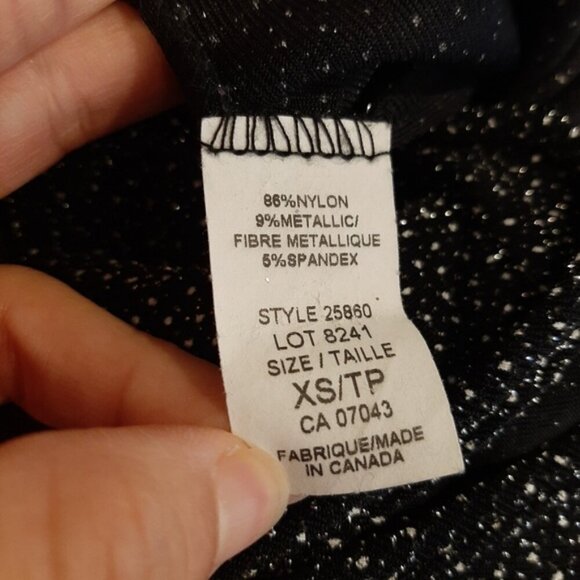 Mandee Sparkle Jumpsuit Long Sleeve Wide Cropped Leg Tie Belted Surplice Glitter - Picture 12 of 14